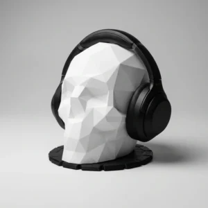 Low Poly Skull Head Headphone Stand