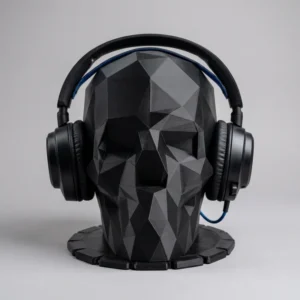 Low Poly Skull Head Headphone Stand