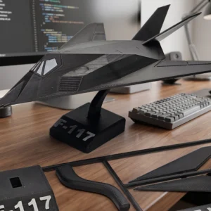 F-117 Stealth Jet Display Model with Stand (3D Printed) image 1