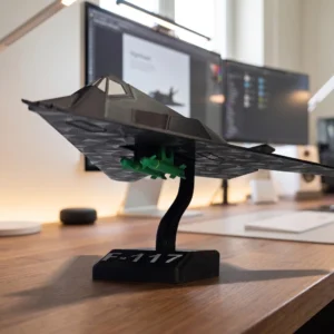 F-117 Stealth Jet Display Model with Stand (3D Printed)
