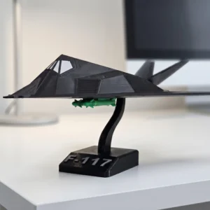 F-117 Stealth Jet Display Model with Stand (3D Printed)