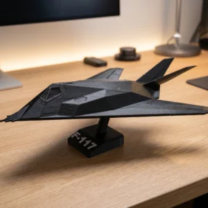 F-117 Stealth Jet Display Model with Stand (3D Printed)