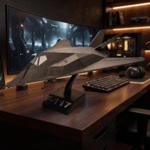 F-117 Stealth Jet Display Model with Stand (3D Printed)