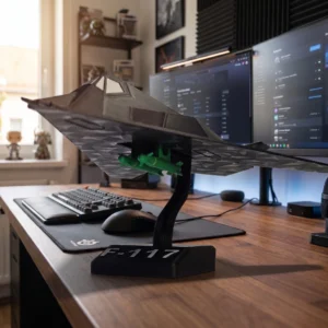 F-117 Stealth Jet Display Model with Stand (3D Printed)